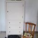 Vintage storage cabinet old Parisian furniture linen dresser white wood