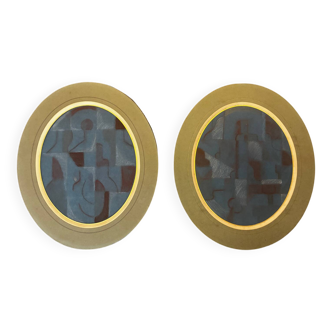 Pair of antique paintings