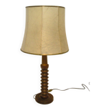 Charles Dudouyt style lamp in turned wood from the 1940s