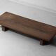 Rustic wabi sabi brutalist coffee table from solid wood, 1900s France