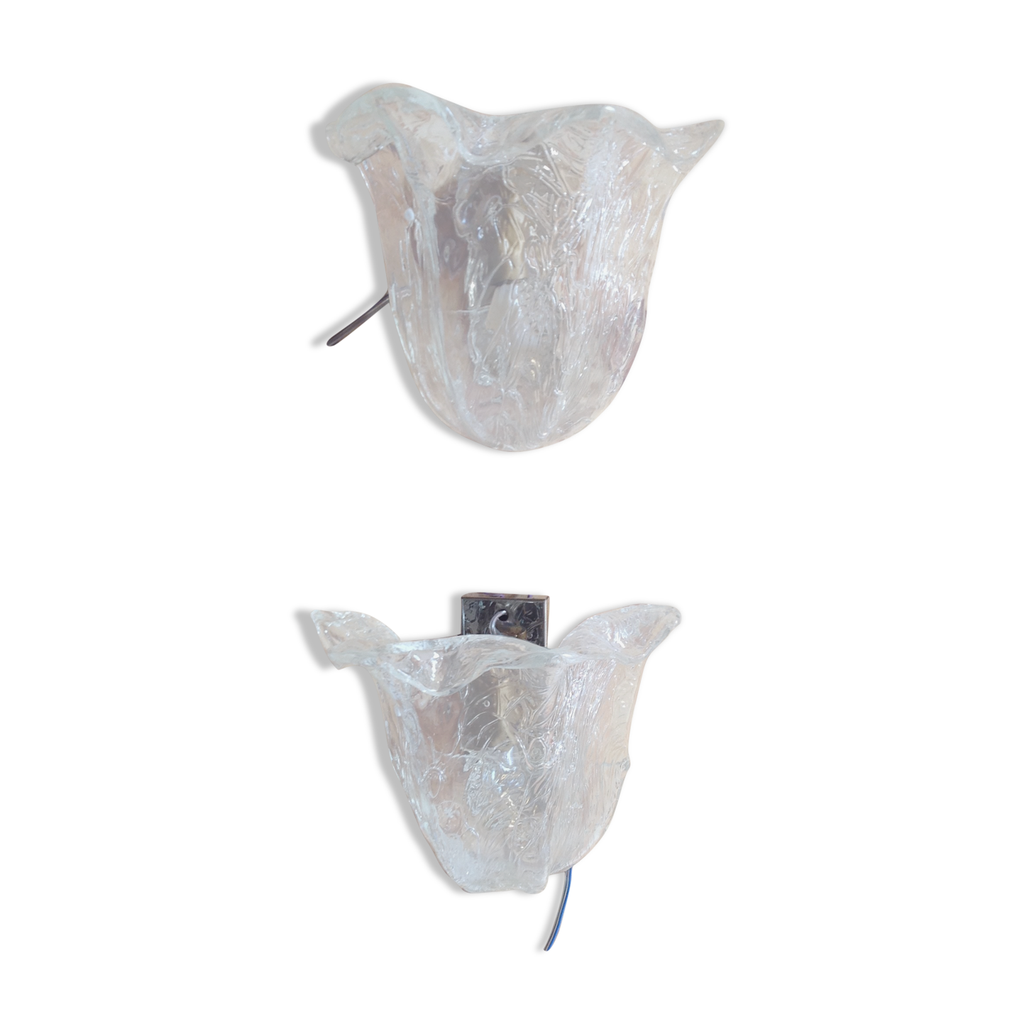 Pair of vintage Murano glass sconces, 70s