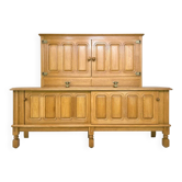 Enfilade Midboard Mathias in oak and brass by Guillerme and Chambron