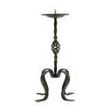 Sculptural brutalist metal candle holder 1960s