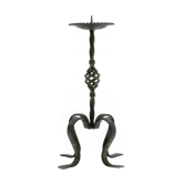 Sculptural brutalist metal candle holder 1960s