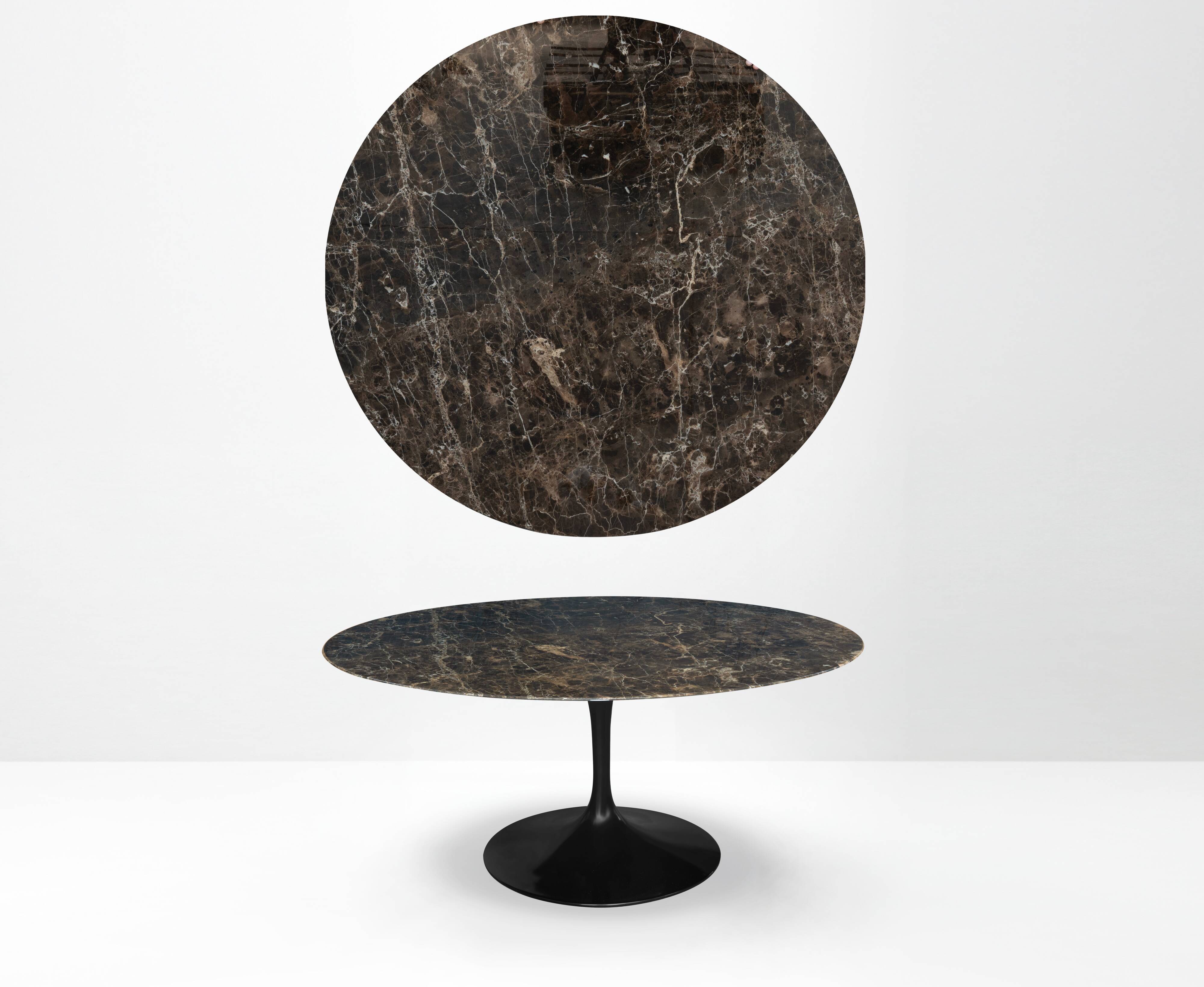 Original round Knoll Tulip dining table (137cm) Emperador glossy LIKE NEW!