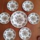 Ensemble 6 assiettes dessert 17 cm et un plat 25 cm Ridgway staffordshire england