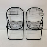Set of 2 post modern wire chairs by Niels Gammelgaard for Ikea , 1980's