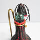 Vintage scoubidou wicker bottle wine bottle