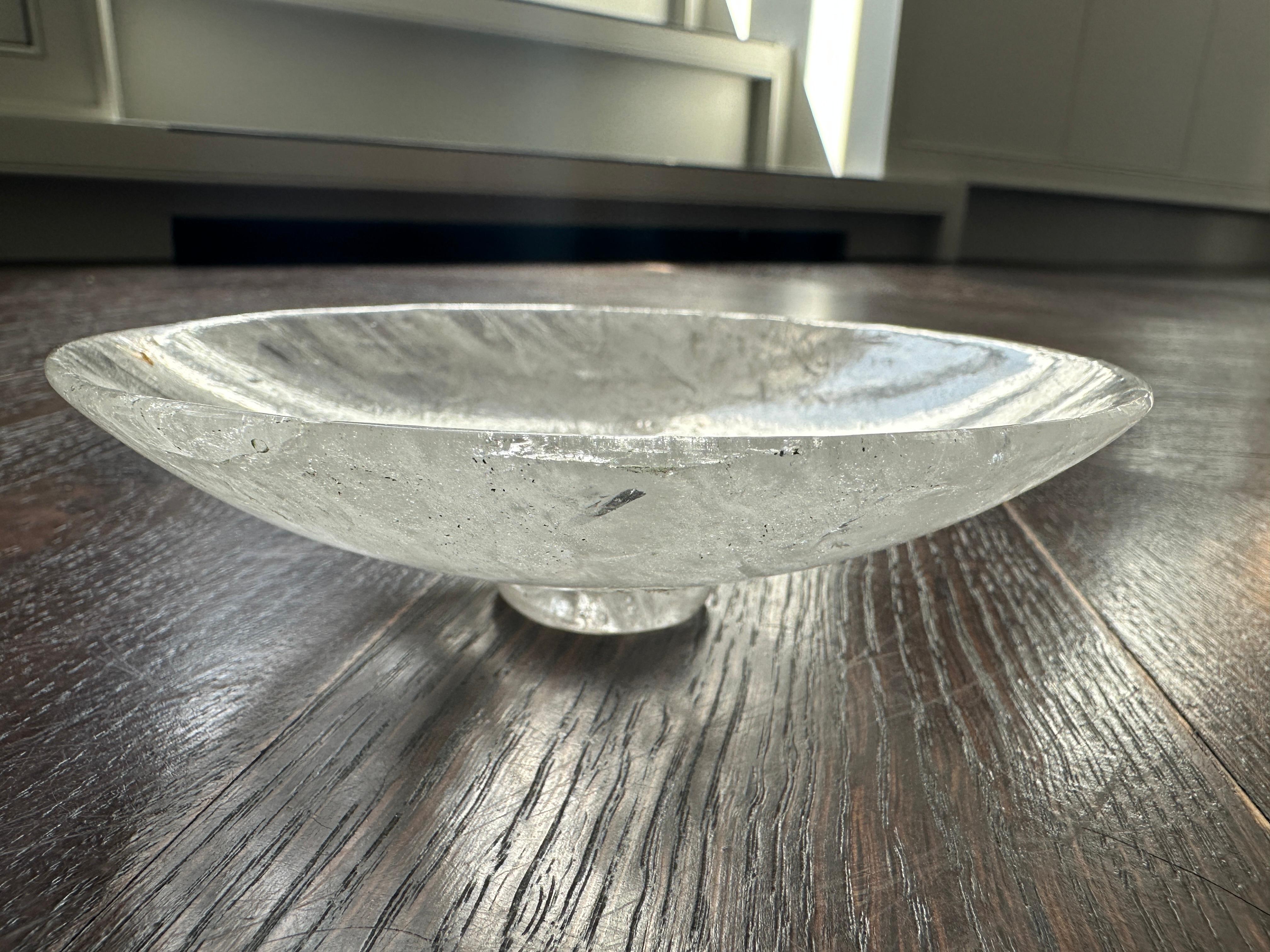 Natural rock crystal plate, anonymous, circa 1970.