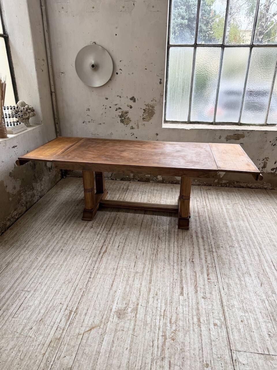 Table de repas chêne 1940 Dudouyt 240cm