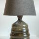 Vintage handmade stoneware geometric lamp
