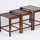 Tables Gigognes en Palissandre avec Carreaux, Danemark, 1960s, Set de 3