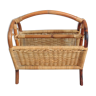 Magazine holder in rattan and braided wicker / vintage 60s-70s