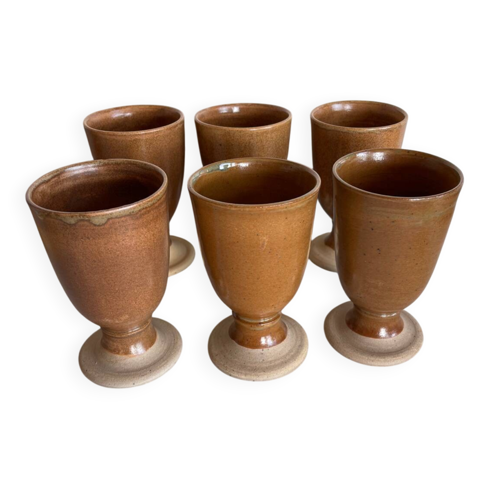 6 Mugs en grès français Arts Ceram Grand Feu 70’s