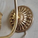 Gold metal wall light with glass tulip - mid 20th century
