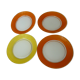 4 flat plates in colored Duralex