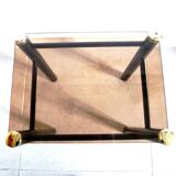 2 glass and chrome side tables, glass and metal coffee tables