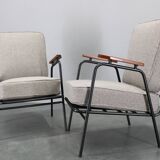 1950s pair of rare restored armchairs by RAWI, Netherlands