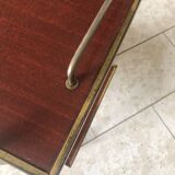 Vintage gold metal serving tray formica style