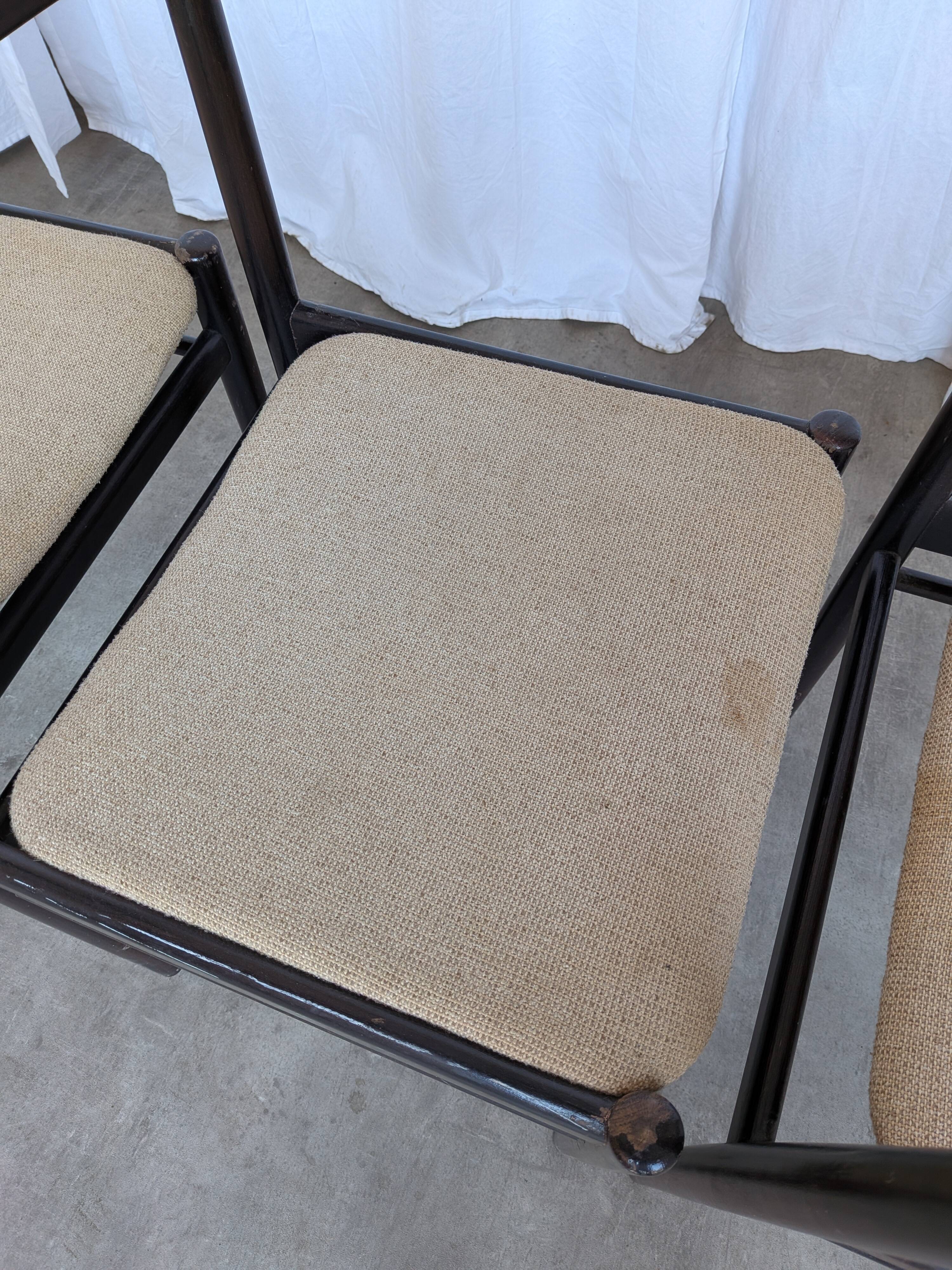 Ensemble de 6 chaises de salle à manger en bois de hêtre vintage / Style scandinave des années 50