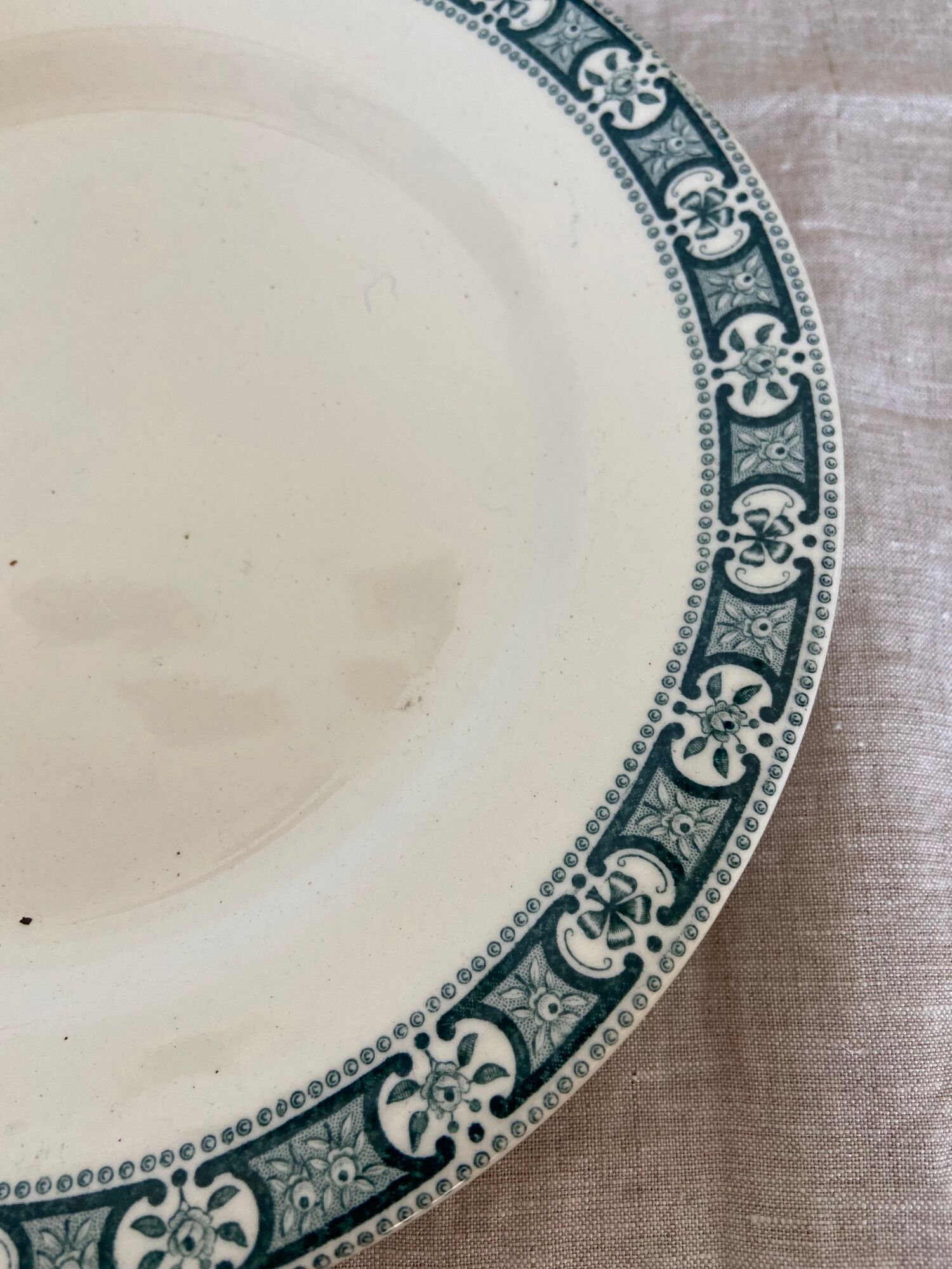 Plates flat porcelain Iron earth Vintage antique tableware