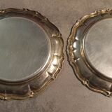 4 carved silver metal coasters