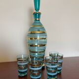 Bohemian glass liquor service from the 60s