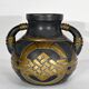 Terracotta vase anthracite and golden 1900