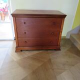 Elégante commode  en merisier – 3 tiroirs –Années 80