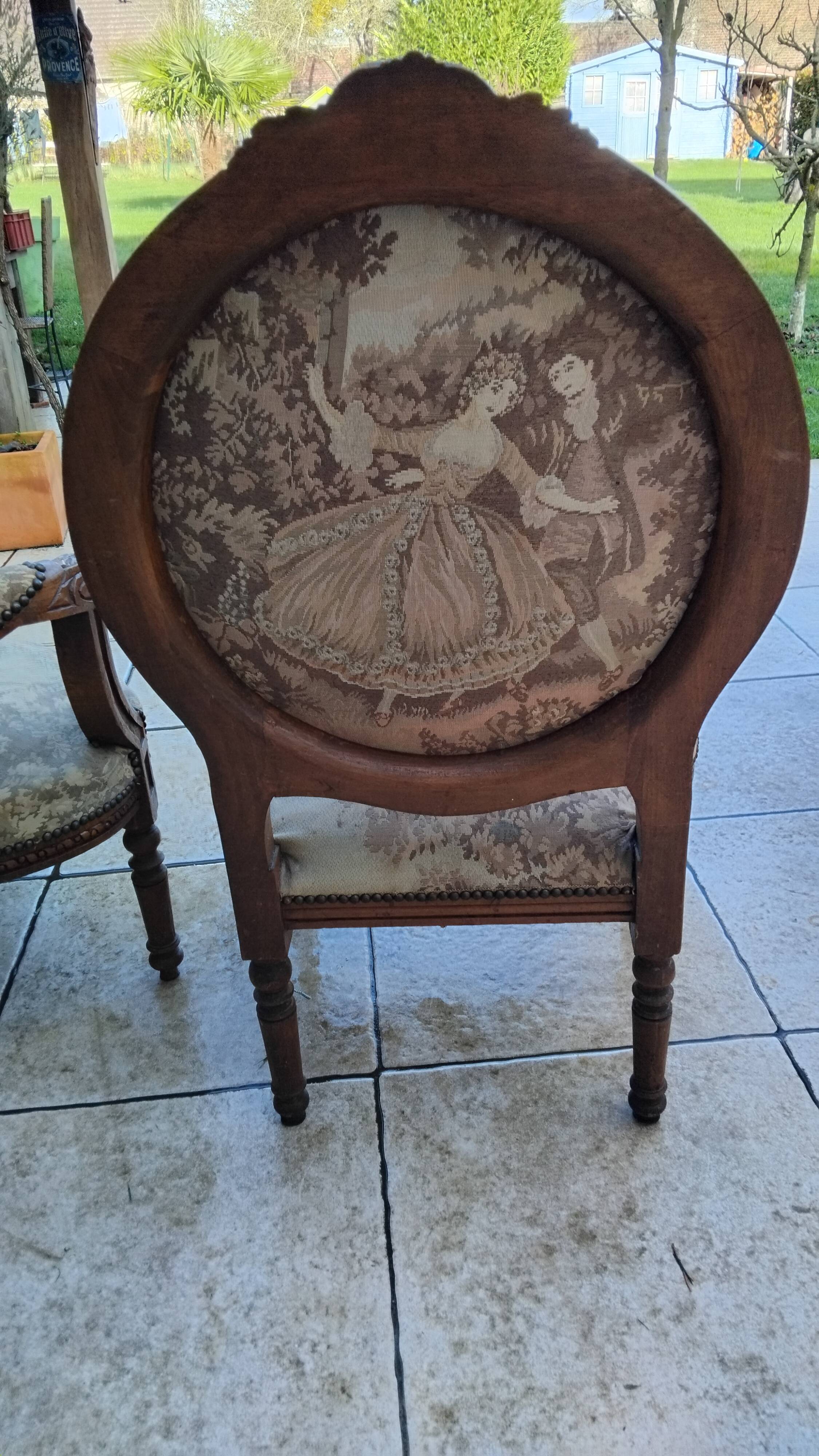 Louis XVI style antique sofa and armchair