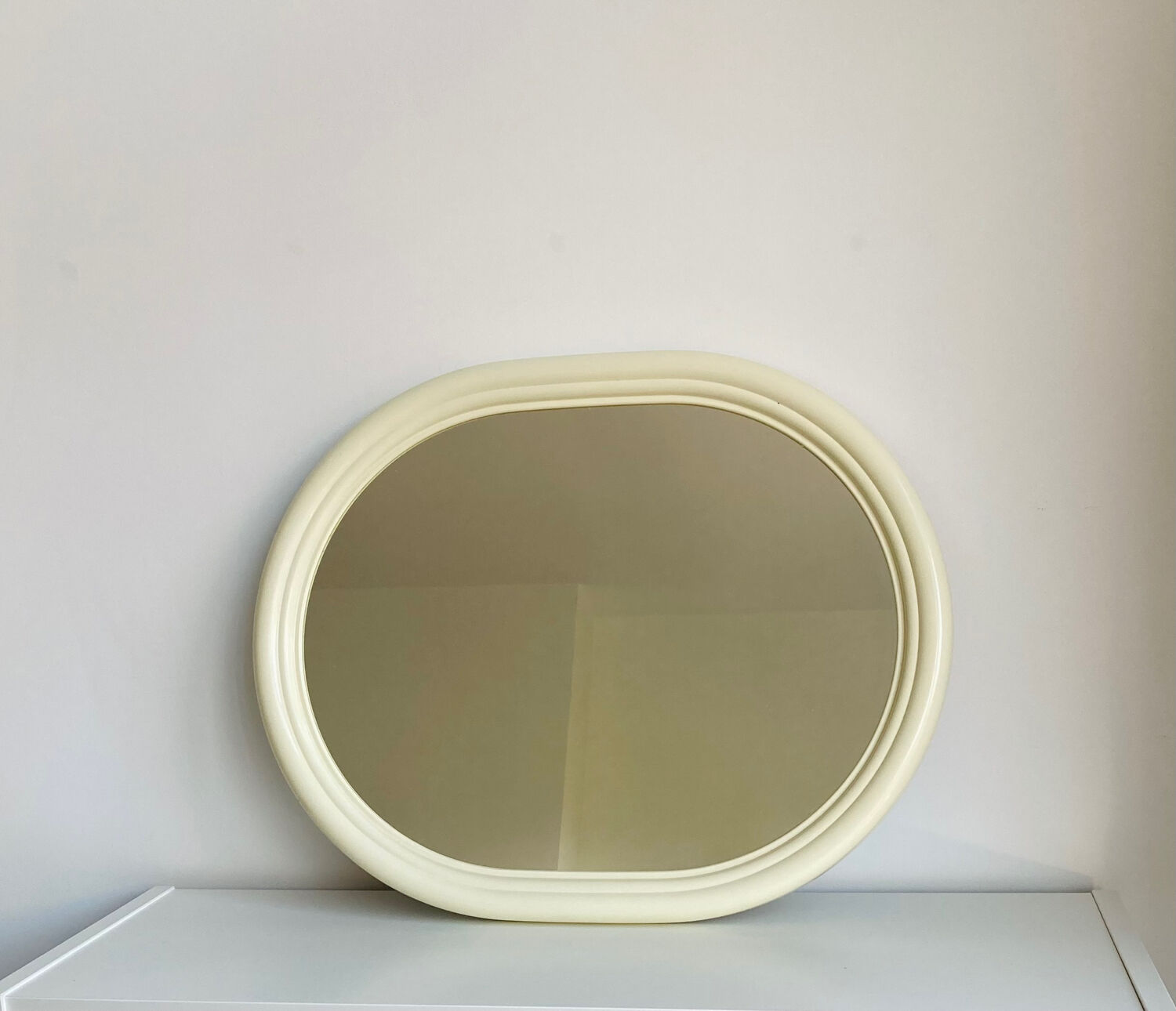 Vintage plastic oval mirror