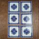 Set of 6 antique tiles gien 11x11 cm – blue and white earthenware with vintage decor