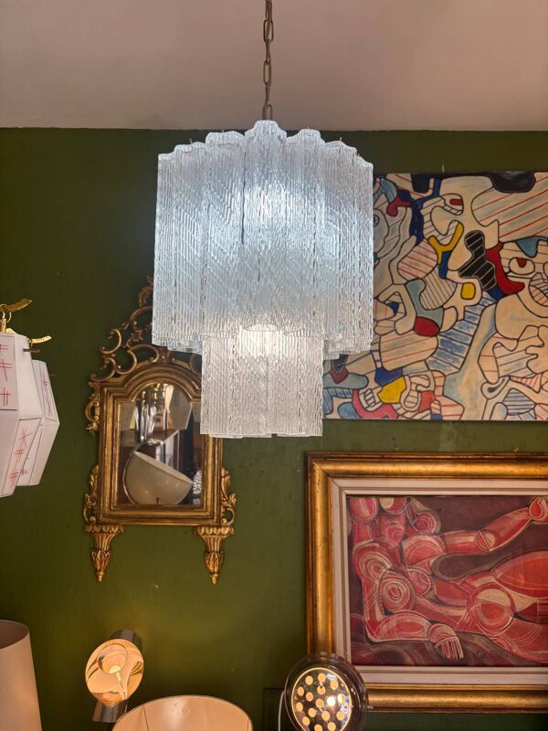 Lustre Murano attribué à Toni Zuccheri – Venini – verre texturé – anné