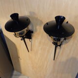 Paire d'appliques vintage torche