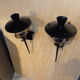 Pair of vintage torch wall lamps