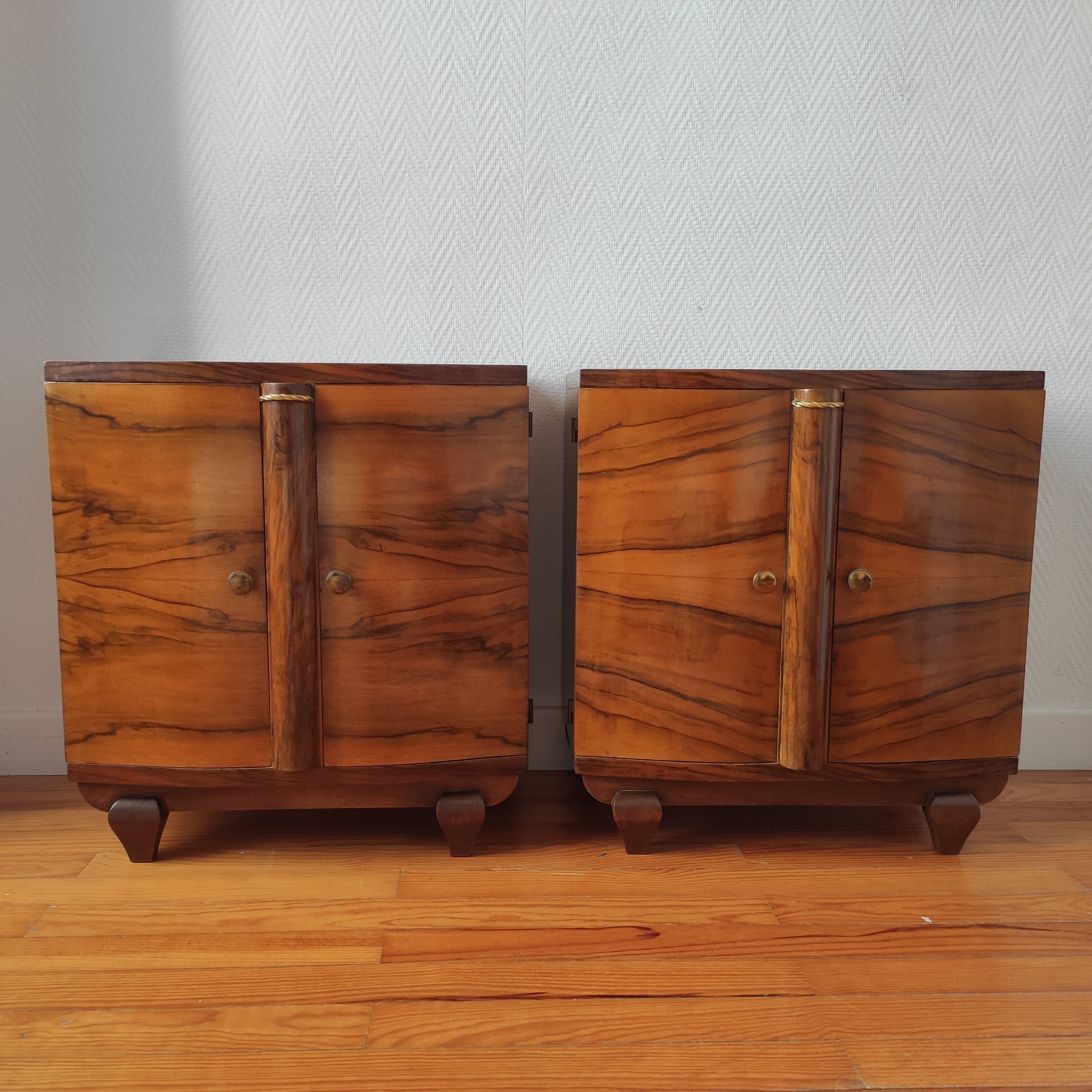Pair of art deco bedside tables