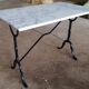 1900 bistro table in carrara marble and cast iron footing