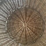 Rattan storage pouf 60s -70s