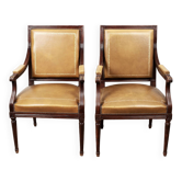Pair of Louis XVI office armchairs