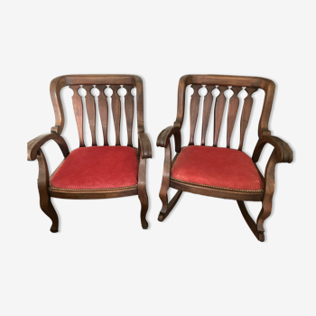 Deux fauteuils antiques québécois