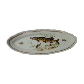 Porcelain fish dish the swallow Mehun on Yèvre L 54.5 cm