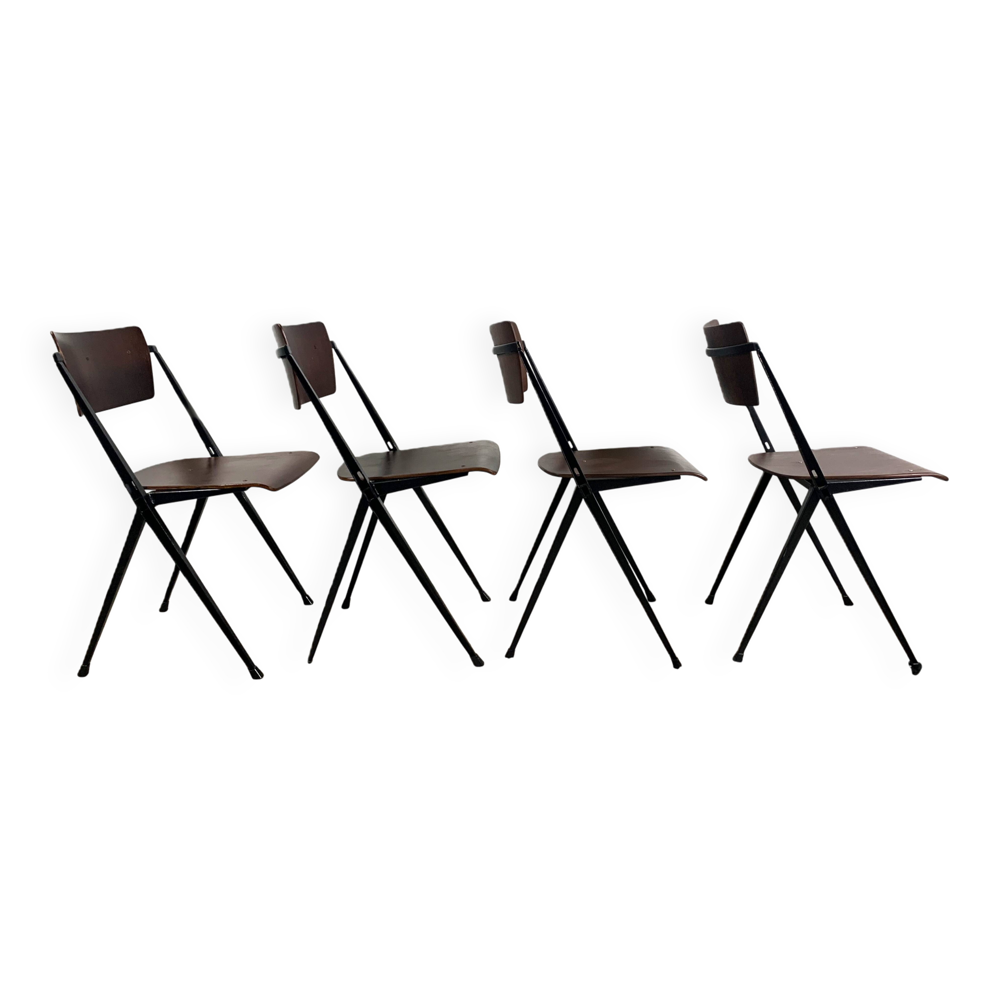 Pyramid Chairs By Wim Rietveld, Set Of 4