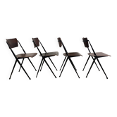 Pyramide Chairs By Wim Rietveld, Set Of 4