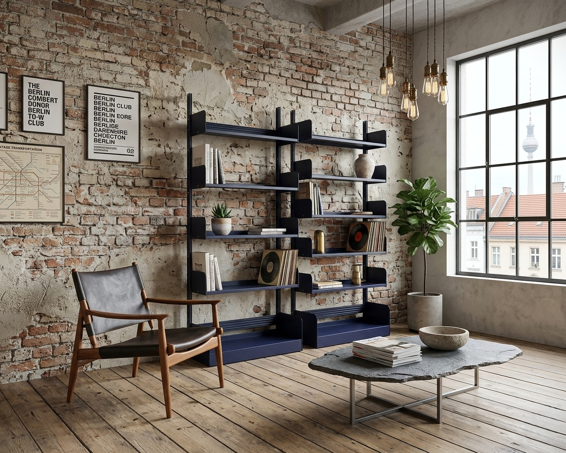 Restored Congresso modular metal bookcases LIPS VAGO 1970s, set of 2