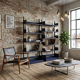 Restored Congresso modular metal bookcases LIPS VAGO 1970s, set of 2