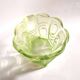 Art Deco oval bowl in green glass – geometric moulded decoration 1920-1930