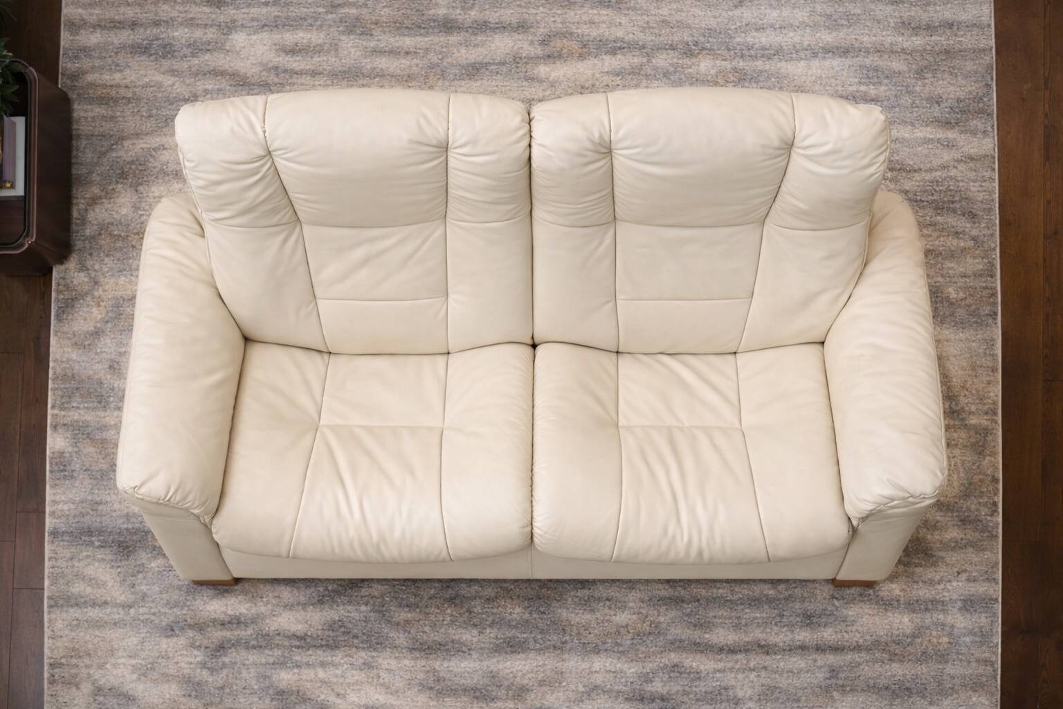 Modern Leather Sofa with Folding Backrest — Adjustable Contemporary Lounge