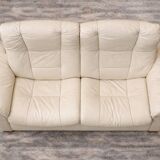Modern Leather Sofa with Folding Backrest — Adjustable Contemporary Lounge