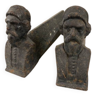 Pair of anthropomorphic andirons
