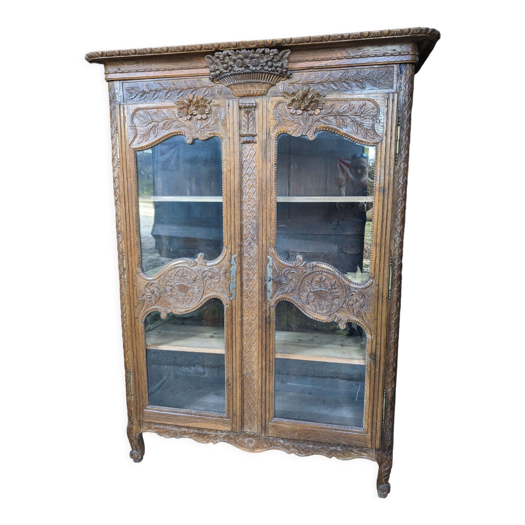 18th century Normandy oak wedding wardrobe